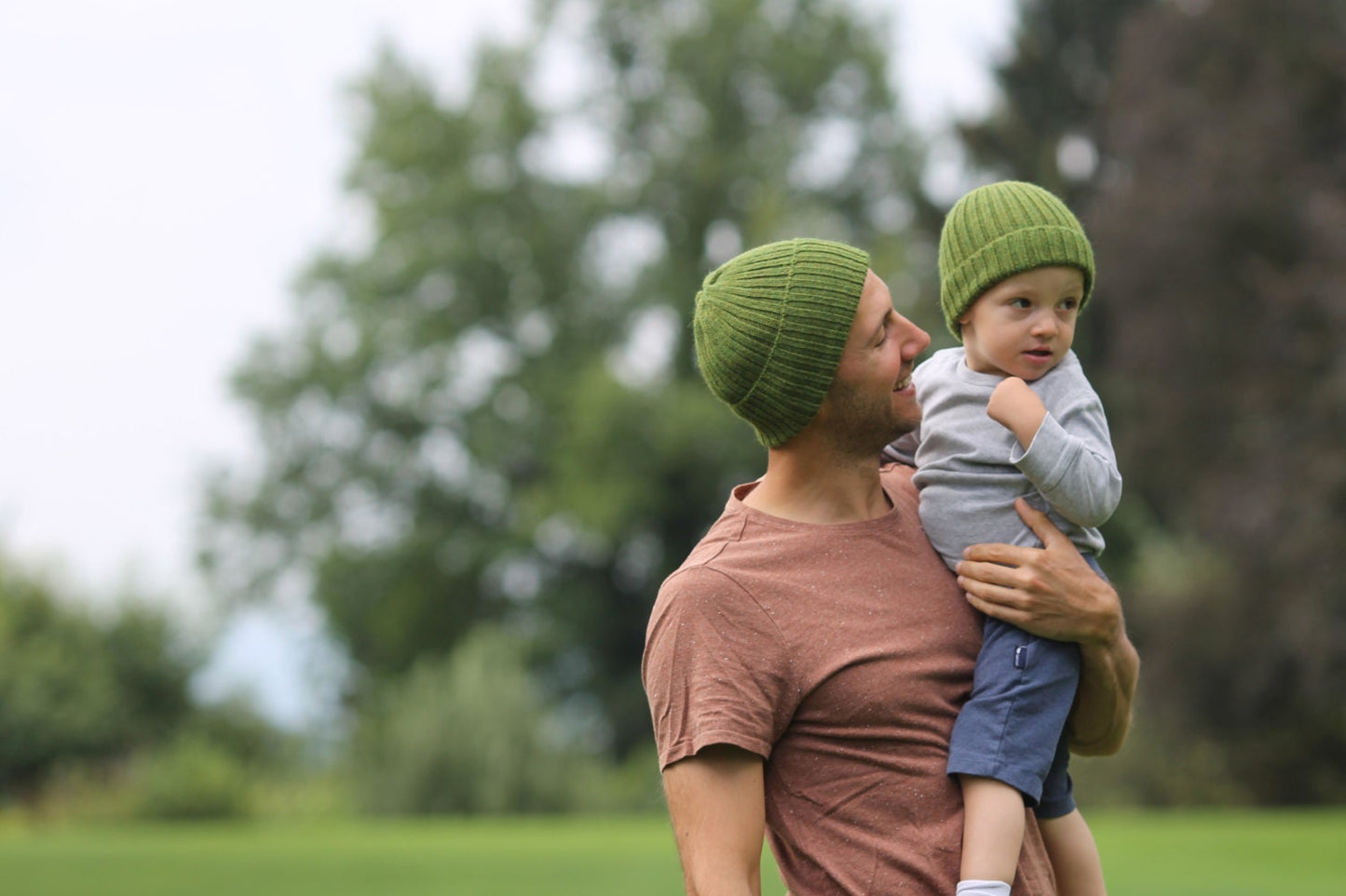 Dark Olive Green Beanie Hat for Adults. Unisex Design. 100% Alpaca - Handcrafted in Scotland. Knitted Alpaca Watch Cap/ Fisherman's Beanie