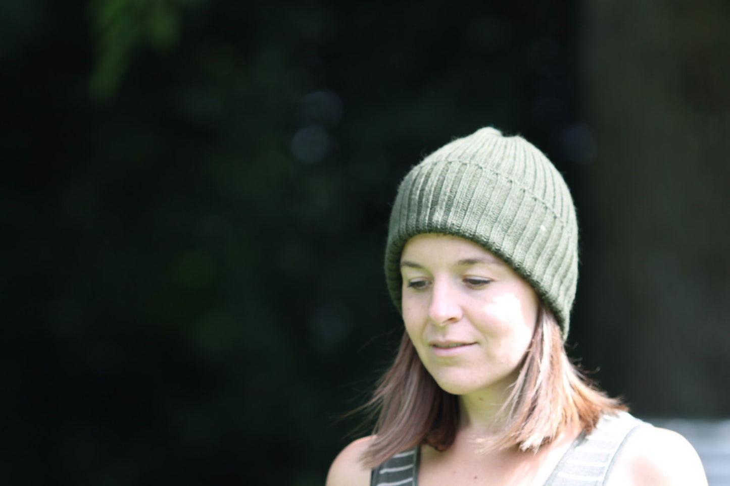 Forest Green Beanie for Adults. 100% Alpaca