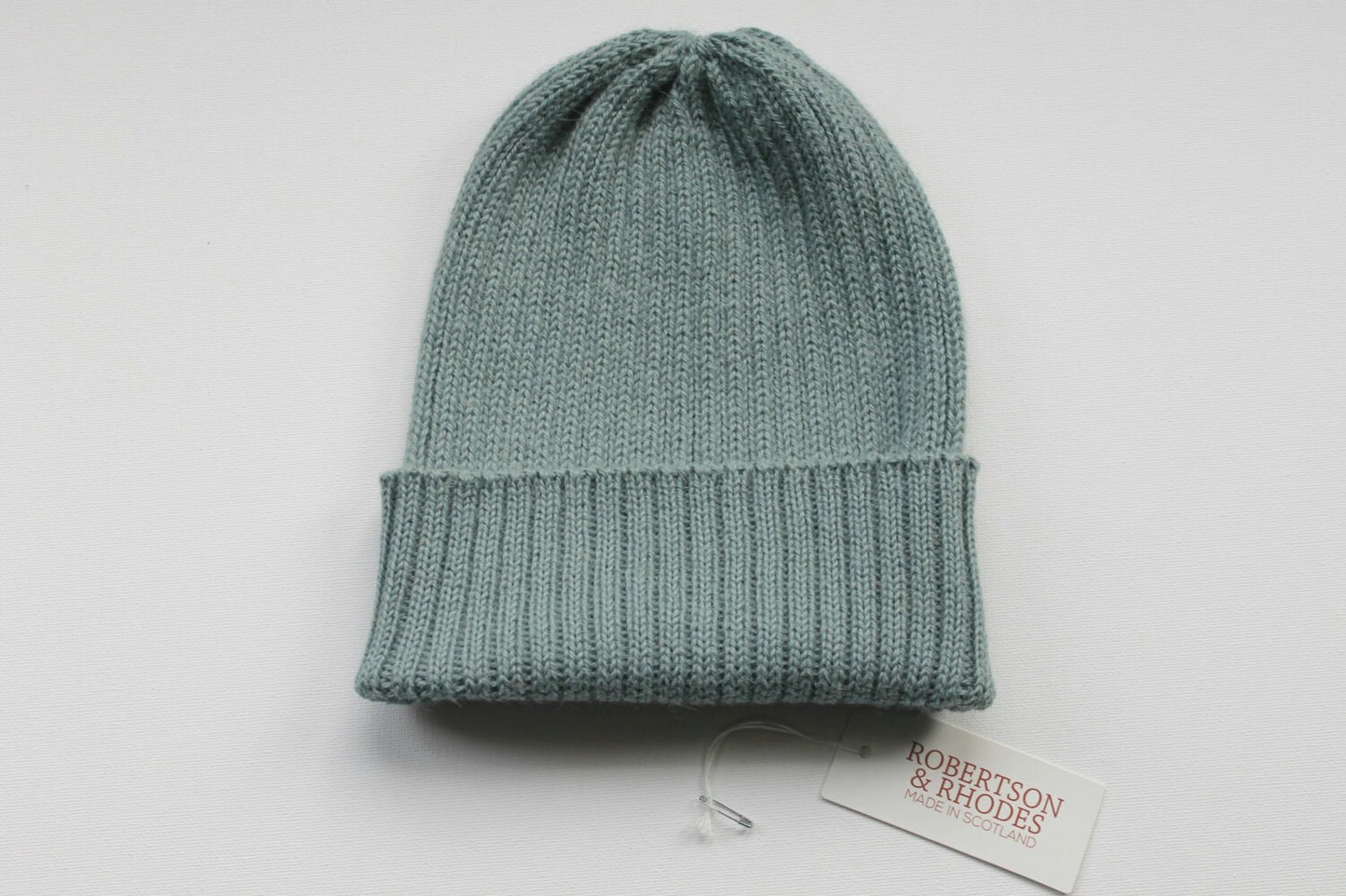 Duck Egg Beanie Hat for Adults. 100% Alpaca - Handcrafted in Scotland. Knitted fisherman's beanie/ watch cap