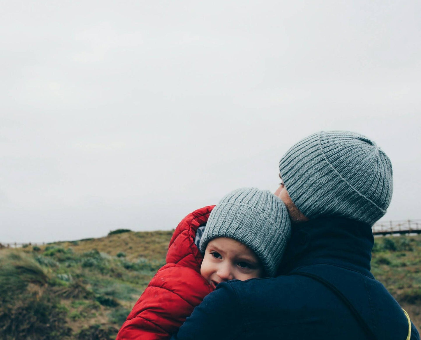 Duck Egg Parent & Child Unisex Beanie Set of 2 hats. 100% Alpaca - Handcrafted in Scotland. Twinning knitted watch caps.