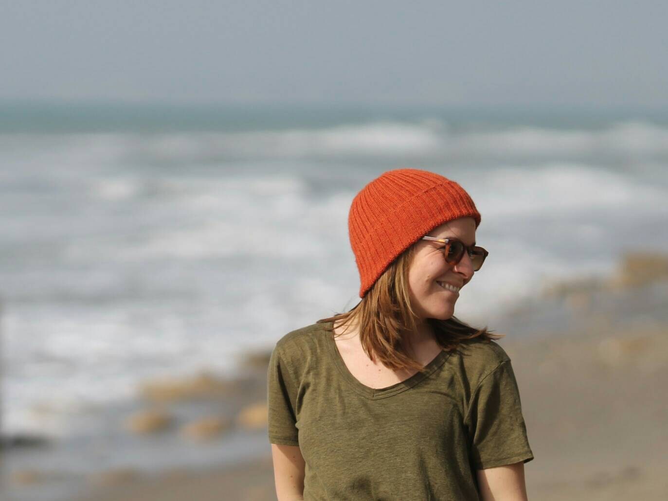 Rust/ Burnt Orange Beanie Hat for Adults. 100% Alpaca