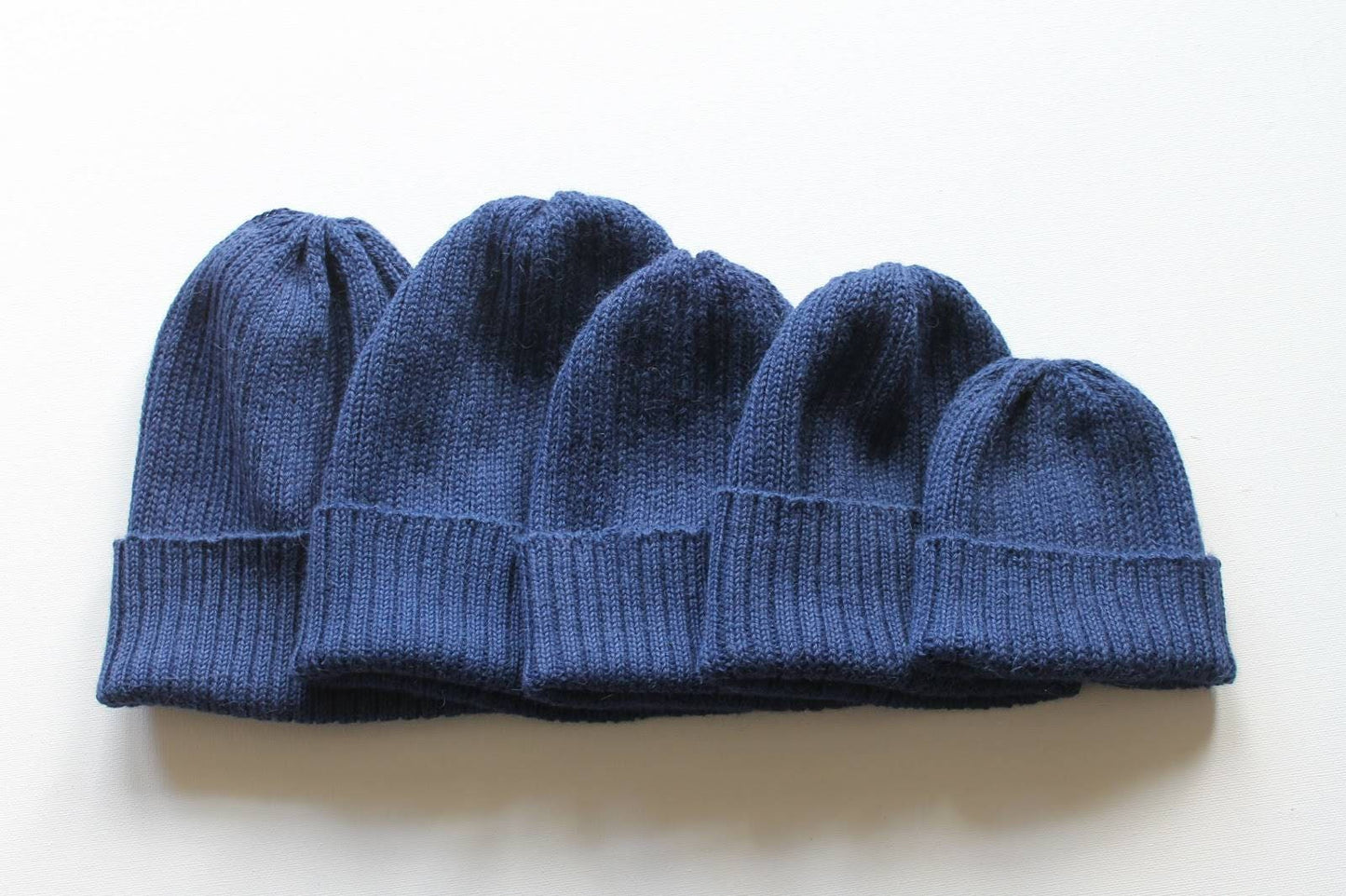 Unisex 2x2 Rib Beanie for Adults in Navy Blue. 100% Alpaca - Handcrafted in Scotland. Knitted Alpaca Watch Cap/ Fisherman's Beanie