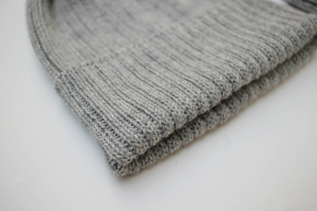 Light grey knitted alpaca beanie hat for babies, toddlers and children. Handcrafted in Scotland. Newborn gift.