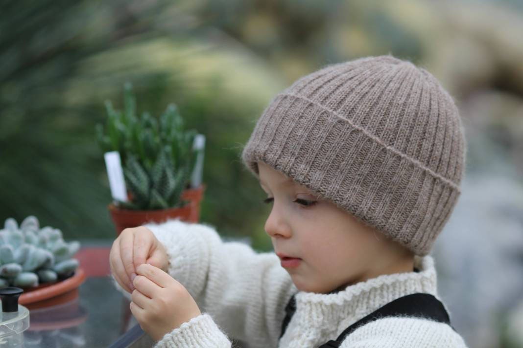 Cafe au lait 100% alpaca beanie hat for babies, toddlers & children