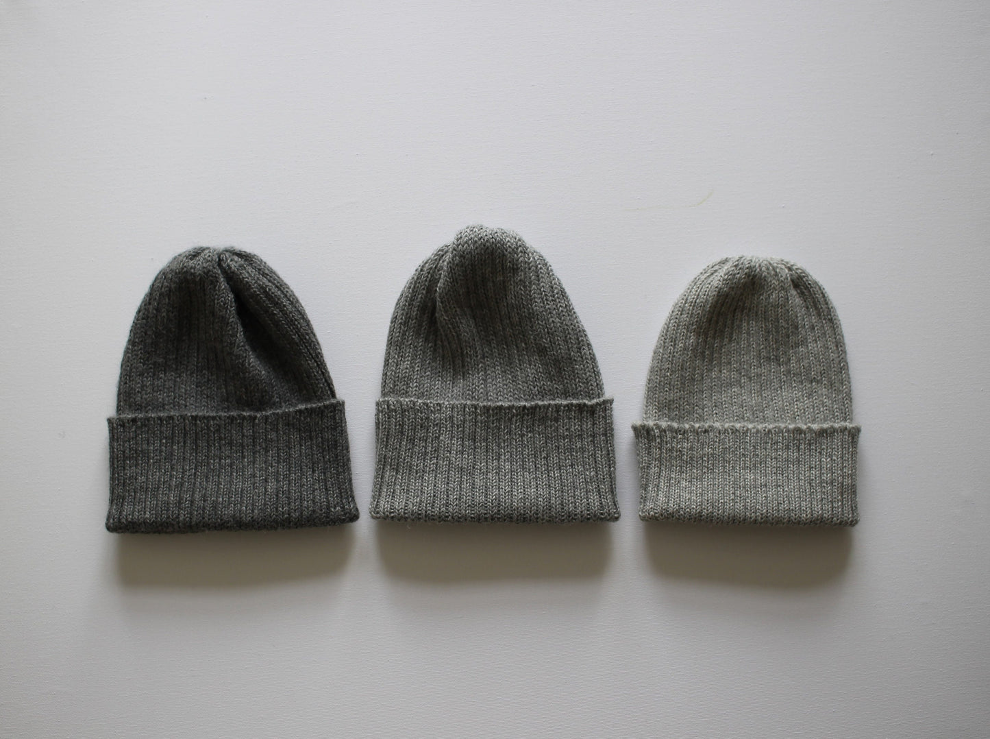 Medium grey knitted alpaca beanie hat for babies, toddlers and children. Handcrafted in Scotland. Newborn gift.