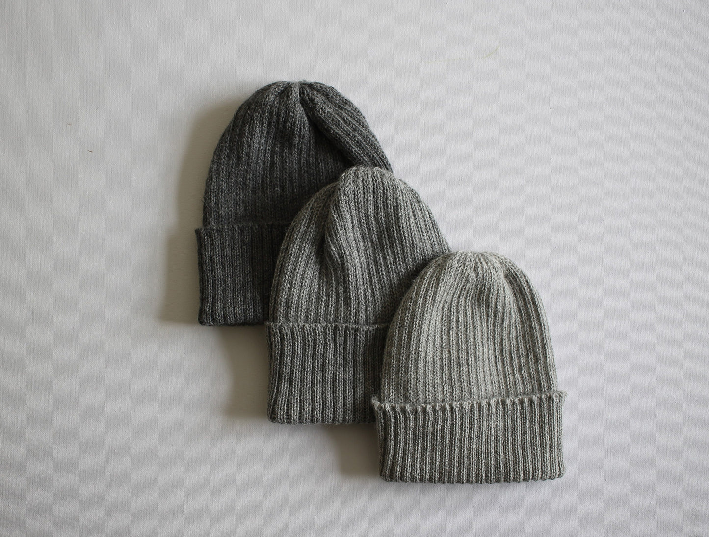 Medium grey knitted alpaca beanie hat for babies, toddlers and children. Handcrafted in Scotland. Newborn gift.