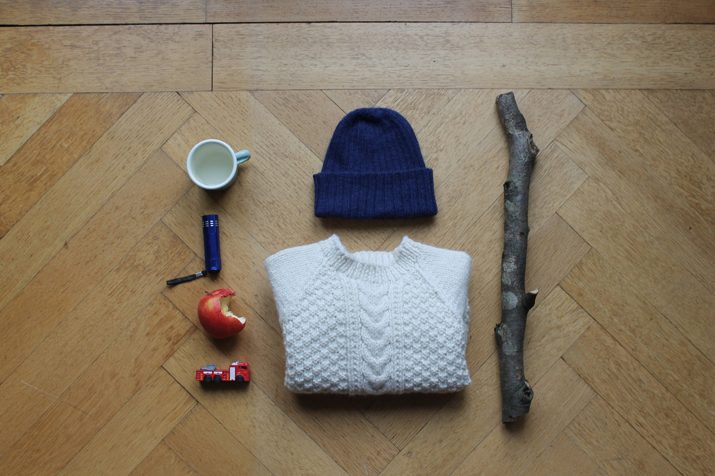 Navy Knitted Beanie for Babies, Toddlers and Children. 100% Alpaca - Handcrafted in Scotland. Newborn gift.