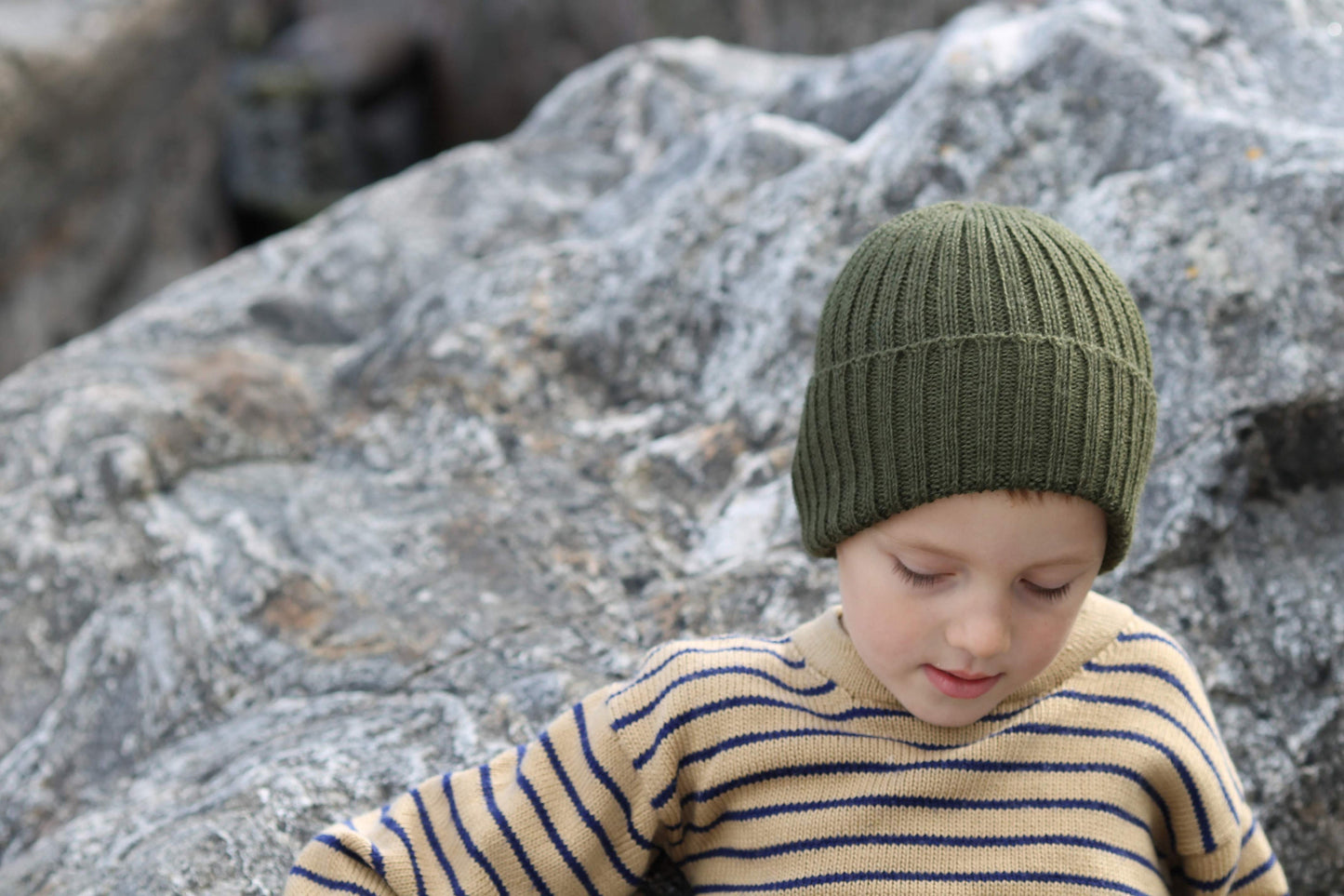 Forest Green Beanie for Babies & Children. 100% Alpaca Hat. Handcrafted in Scotland. Knitted Unisex Children's Fisherman's Watch Cap.