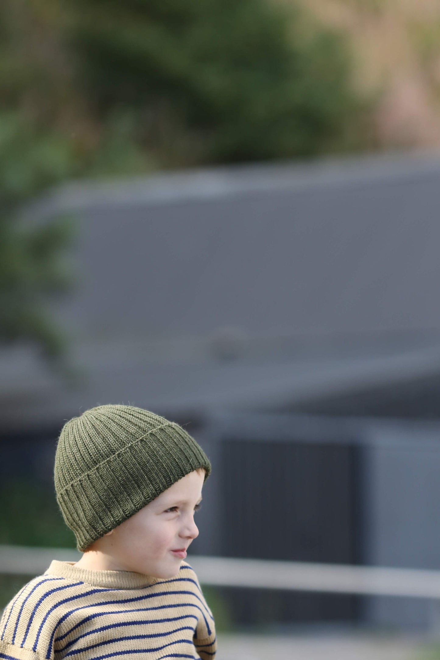 Forest Green Beanie for Babies & Children. 100% Alpaca Hat. Handcrafted in Scotland. Knitted Unisex Children's Fisherman's Watch Cap.