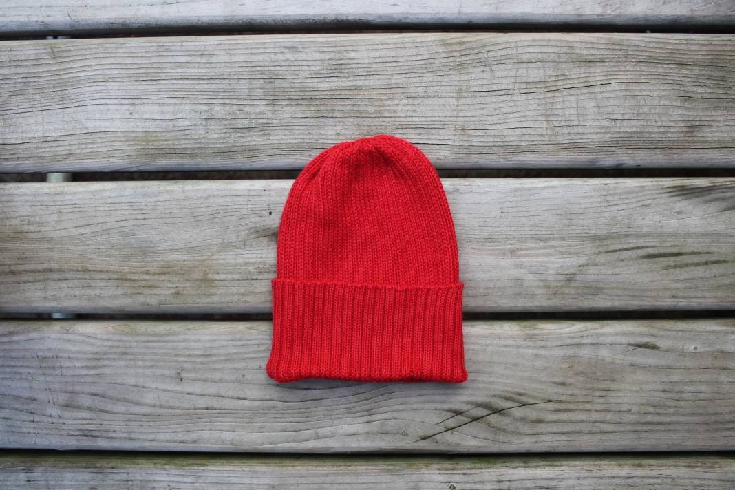 Red Zissou Style Beanie Hat for Babies & Children. 100% Alpaca. Handcrafted in Scotland. Knitted children's watch cap/ fisherman's beanie.