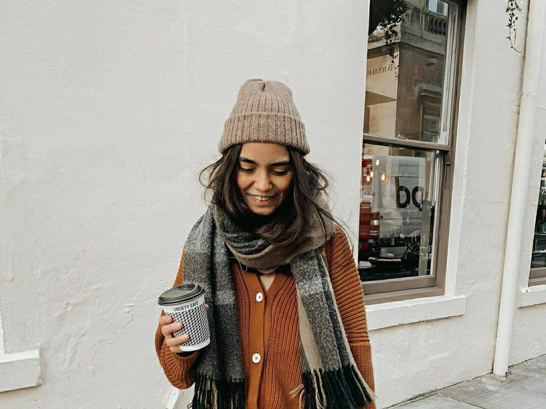 Cafe au lait Knitted Fisherman's Beanie Hat for Adults. Handcrafted in Scotland. Unisex oatmeal/ beige watch cap.