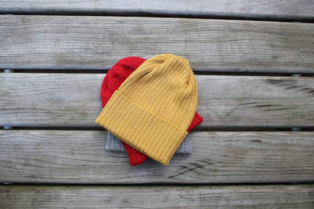 Mustard-Yellow knitted 100% alpaca beanie hat for babies, toddlers & children. Handcrafted in Scotland. Unisex watch cap.