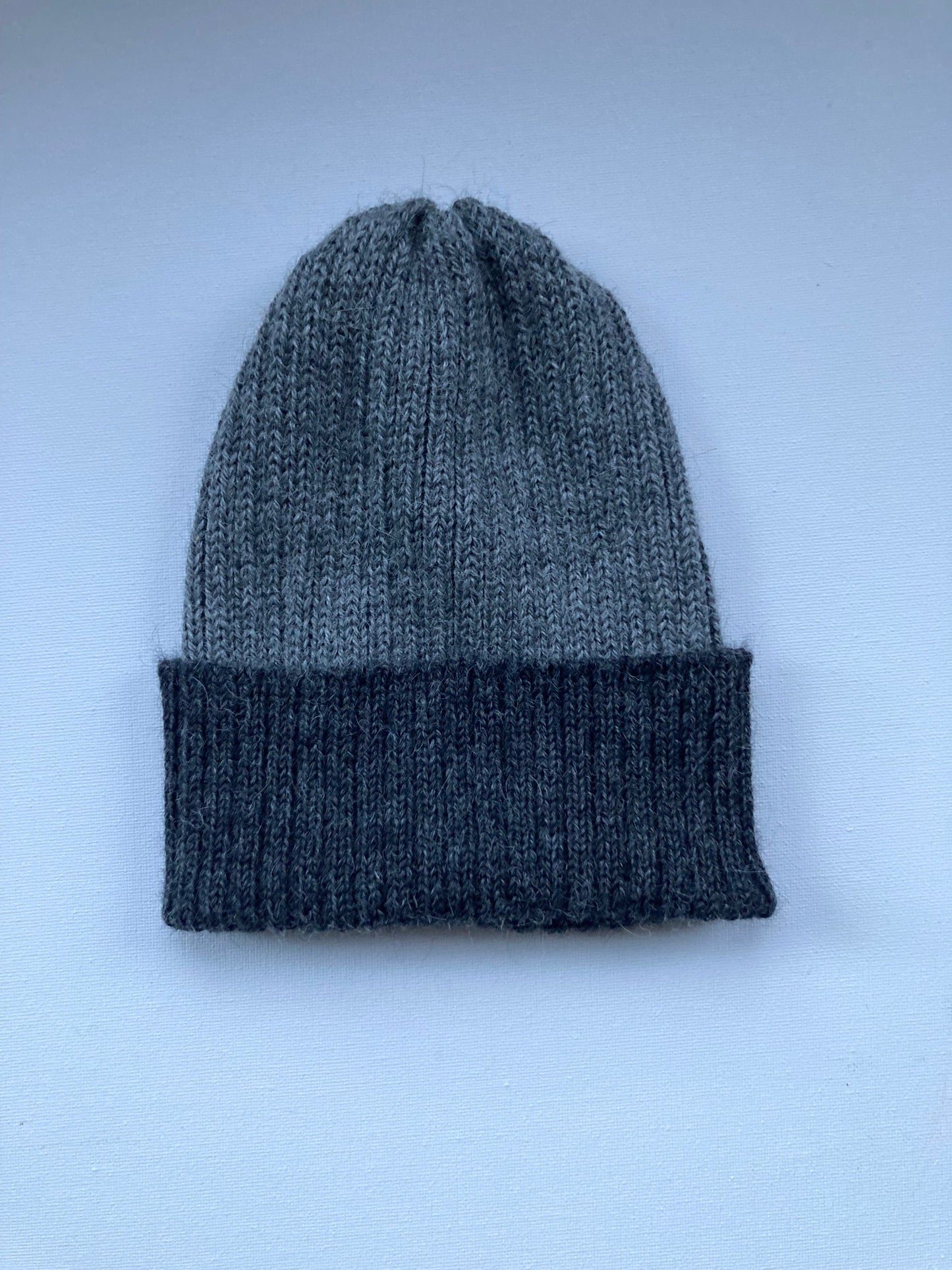 Charcoal & Medium Grey Unisex Adult Beanie Hat