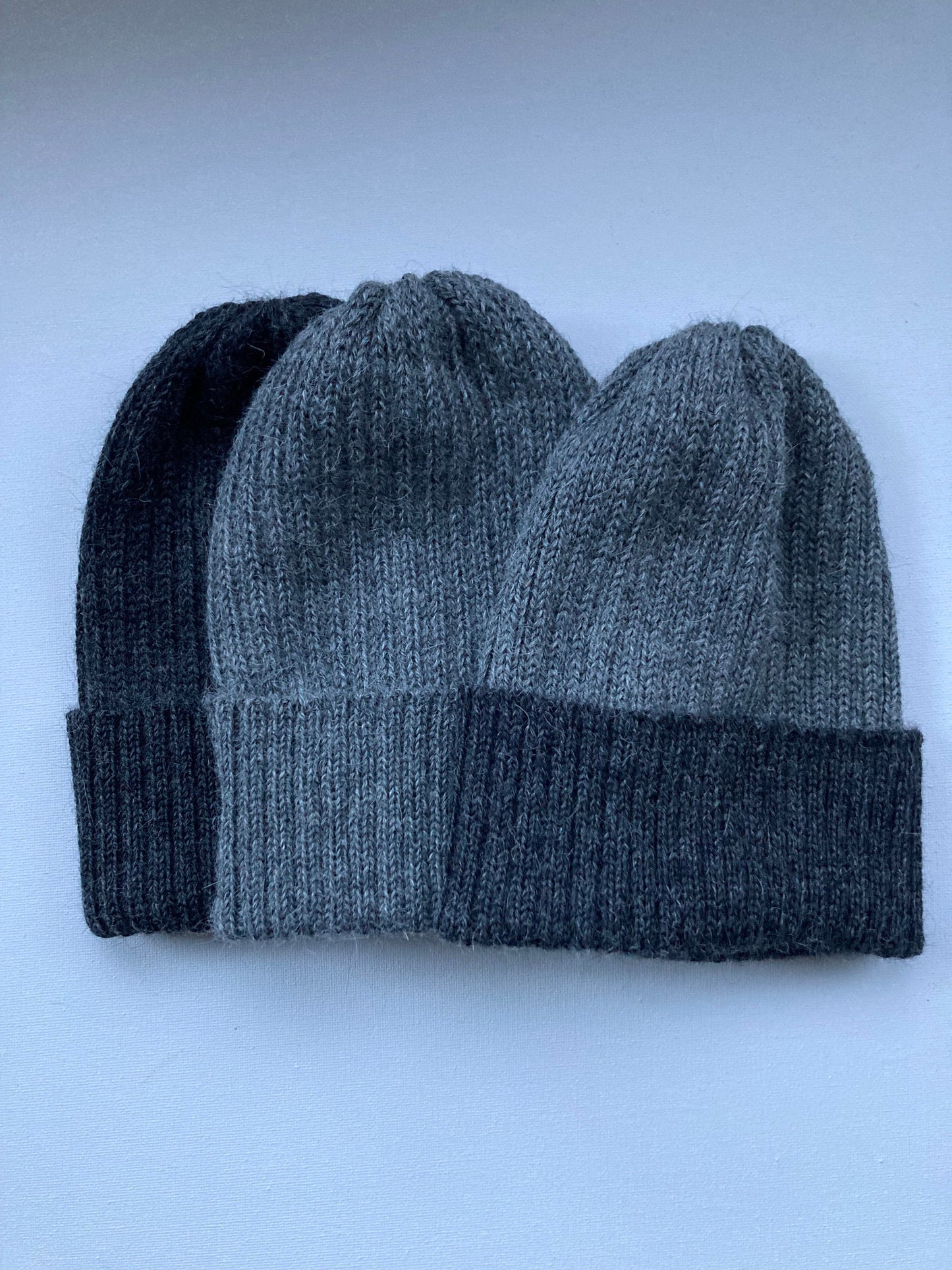 Charcoal & Medium Grey Unisex Adult Beanie Hat