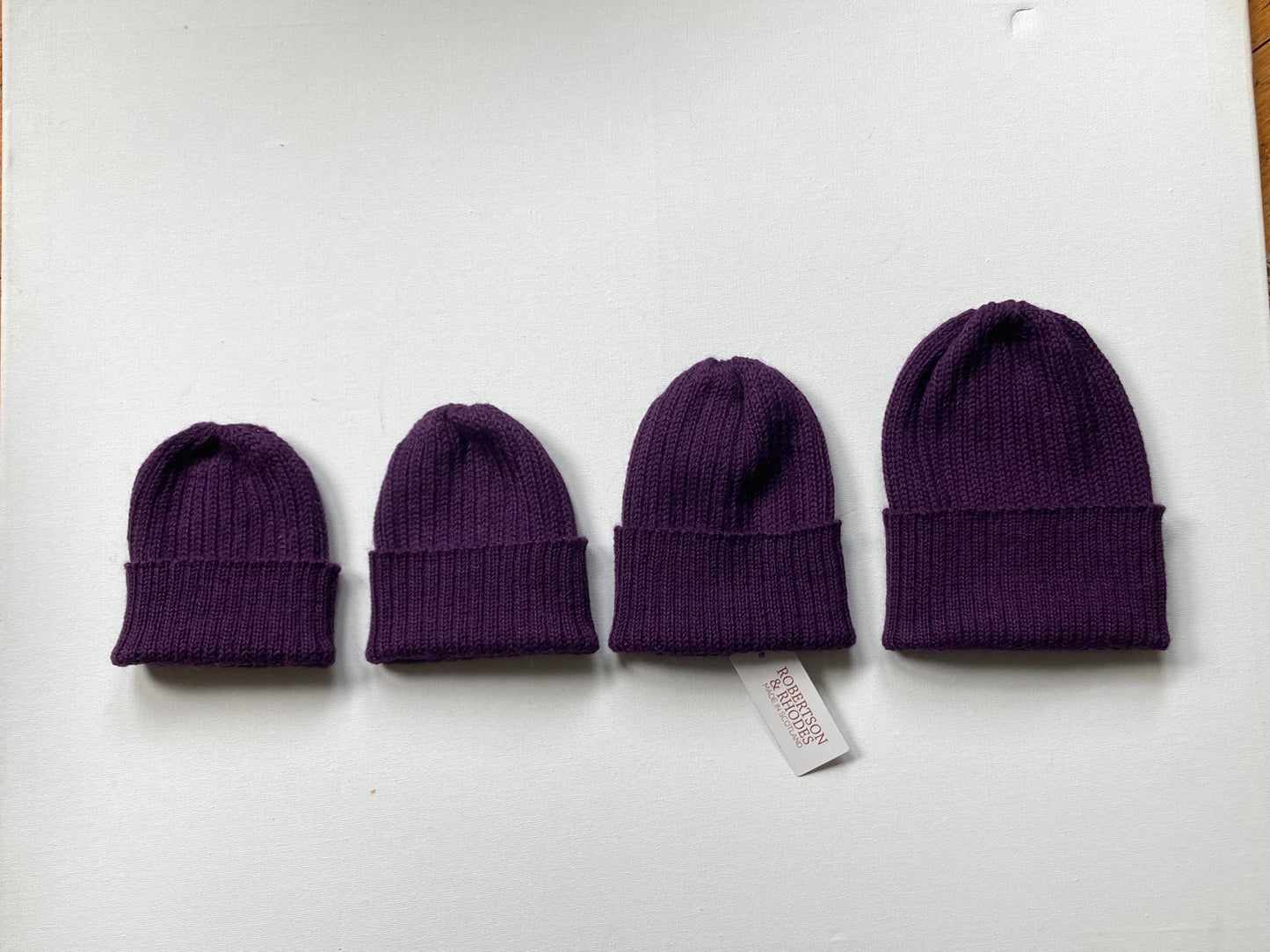 Dark purple Style Beanie Hat for Babies & Children. 100% Alpaca. Handcrafted in Scotland. Knitted children's watch cap/ fisherman's beanie.